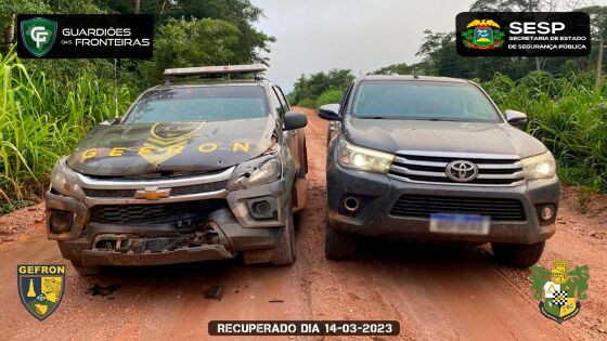 Veículo foi recuperado antes que atravessasse a fronteira.