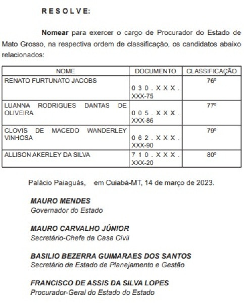 Nomea&ccedil;&atilde;o PGE