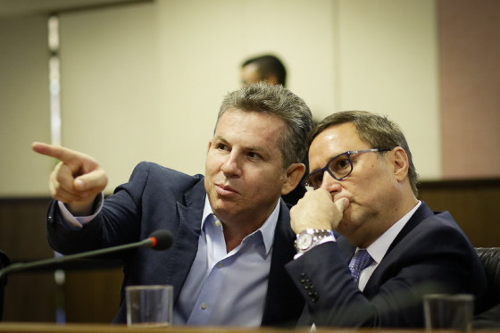 O governador Mauro Mendes e o secretário chefe da Casa Civil, Mauro Carvalho