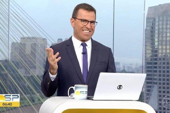 Rodrigo Bocardi, apresentador do telejornal "Bom dia, São Paulo"
