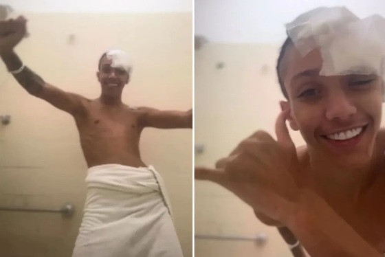 Meno Kabrinha publicou vídeo dançando funk dentro de hospital após ser baleado na cabeça.