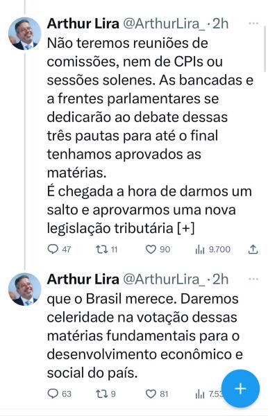 Arthur Lira no Twitter