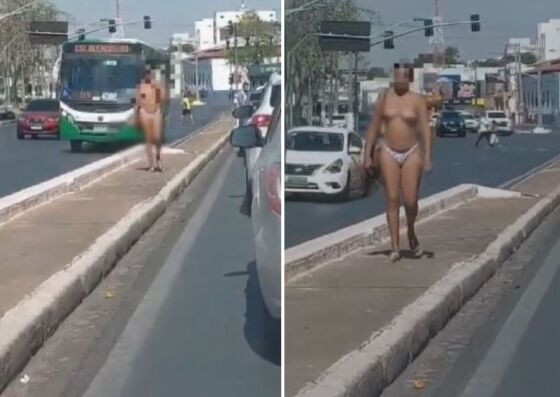 As imagens foram registradas por um motorista.