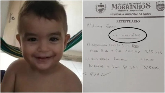 Após receber a medicação, o menino ficou em estado grave. 