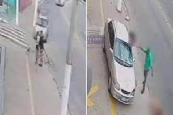 O homem atingido pelo carro, de 31 anos, morreu.