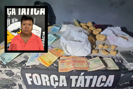 O bandido portava mais de R$ 5 mil em espécie, 580 bolivianos (moeda da Bolívia) e 9 dólares americanos.