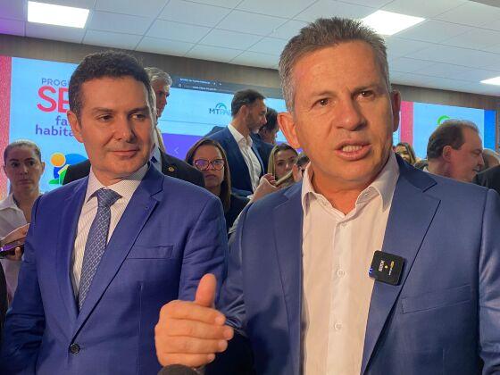 Governador Mauro Mendes e ministro das Cidades Jader Filho.
