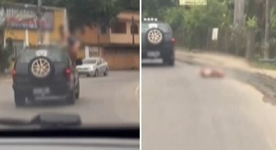 Jovem caiu quando tentou voltar para o carro pela janela