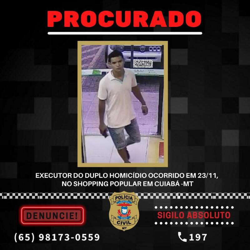 Polícia Civil procura bandido que cometeu duplo homicídio no Shopping Popular