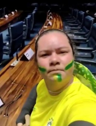 Alessandra publicou vídeos nas redes sociais de dentro do Senado