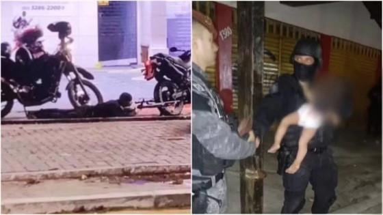 A criança foi resgatada sem ferimentos.