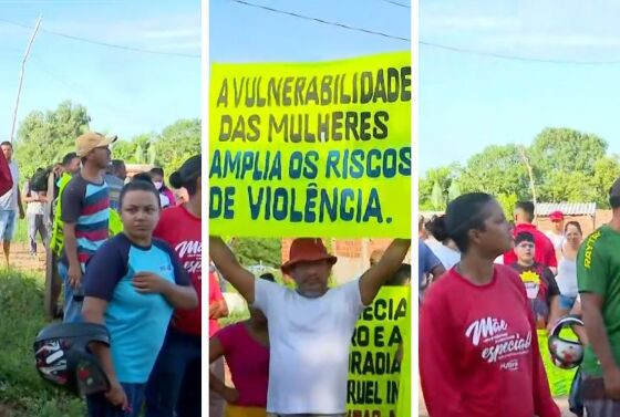 Posseiros protestam contra desocupação no mês da mulher.