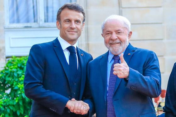 O presidente Lula e o presidente da França, Emmanuel Macron