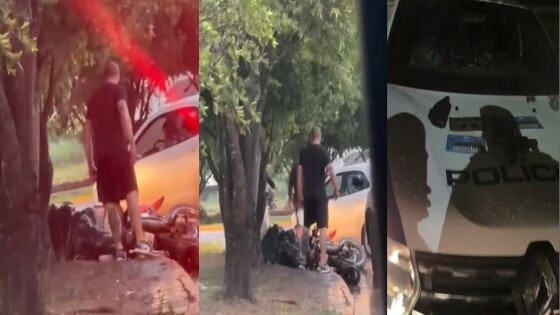 O agressor acabou sendo preso em posse de arma de fogo e munições.