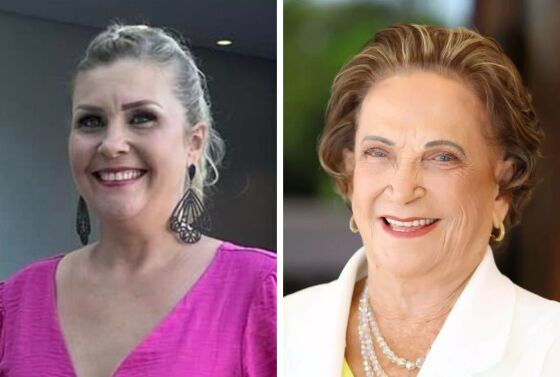 Carina Maggi (de rosa) é a filha que André Maggi teve fora do casamento com Lúcia Maggi (de branco).