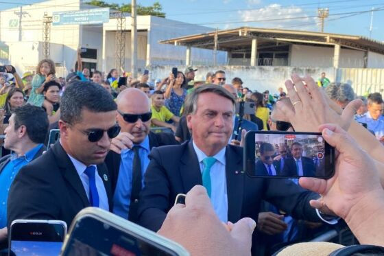 Bolsonaro em visita que fez em Cuiabá, em maio de 2022