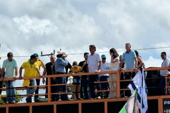 Bolsonaro discursou para apoiadores em evento em Campo Novo do Parecis.