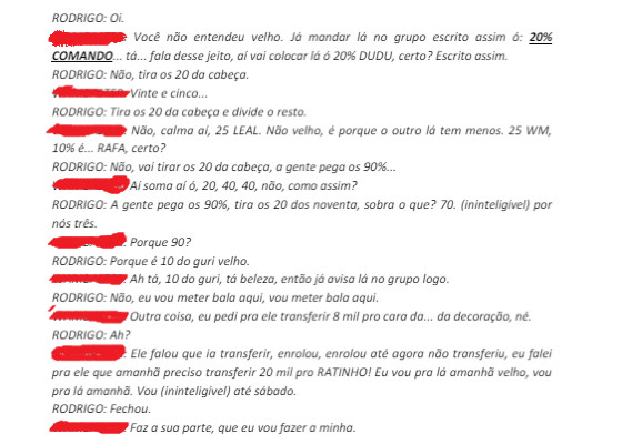 Conversas de Rodrigo com produtora 