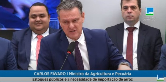 Fávaro foi à Câmara dos Deputados para prestar esclarecimentos sobre a tentativa de fraude no leilão de arroz.