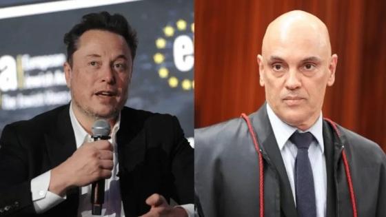 O dono do X, Elon Musk, e o ministro do STF Alexandre de Moraes.
