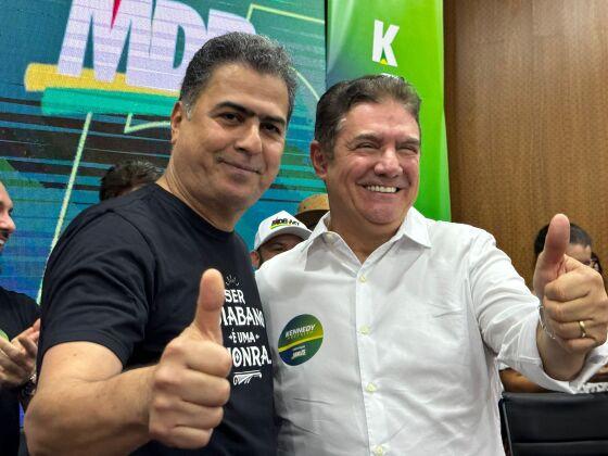 Emanuel Pinheiro participou da convenção que escolheu o empresário Domingos Kennedy como candidato do MDB em Cuiabá.