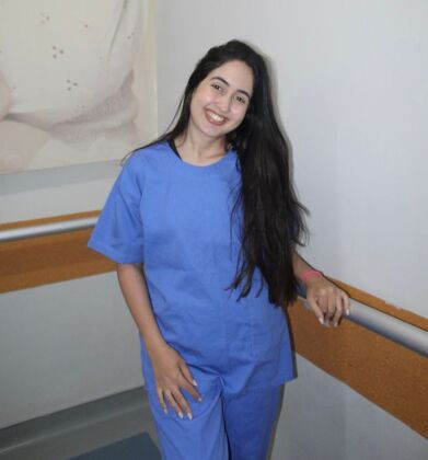 Maria Eduarda Rodrigues Silva ,  Auxiliar Administrativa da Coordenação de Enfermagem e Estagiária de Psicologia no Hospital Santa Helena