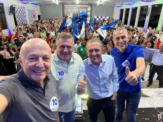 O prefeito de Lucas do Rio Verde, Miguel Vaz (Republicanos) vai tentar a reeleição com Joci Piccini (União) como candidato a vice-prefeito 