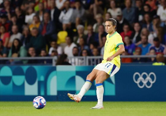 Ana Vitória em campo pela Seleção Brasileira no jogos de Paris 2024