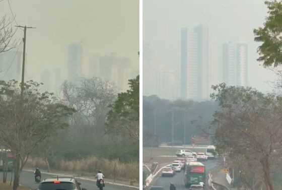 Cidade está debaixo de fumaça.