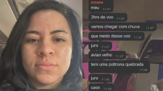 Rosana Santos Xavier tirou esta selfie quando embarcou na aeronave 