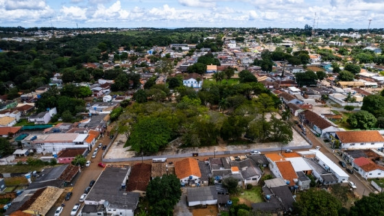 Vista aérea da região central de Chapada dos Guimarães.