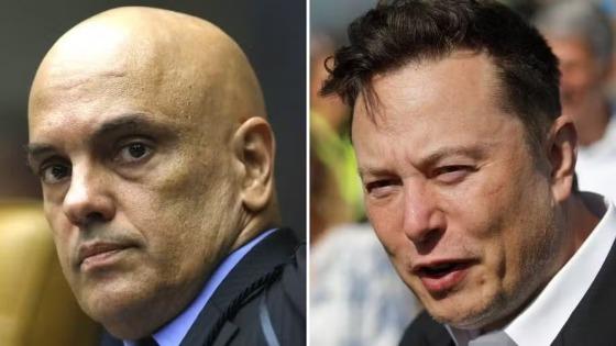 A esquerda o ministro Alexandre de Moraes e a direita o empresário Elon Musk. 