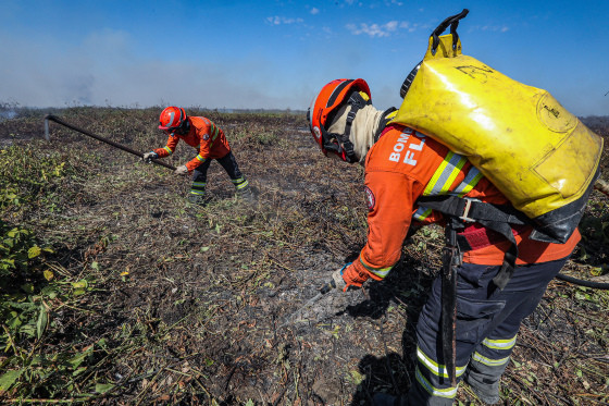 São usados cinco aviões, um helicóptero, 55 viaturas, entre caminhões-pipa e caminhonetes, 11 máquinas e quatro barcos.