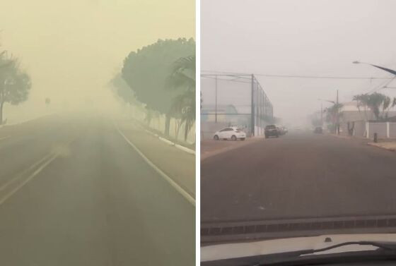 Cidade está encoberta por fumaça desde a tarde de terça-feira (03).