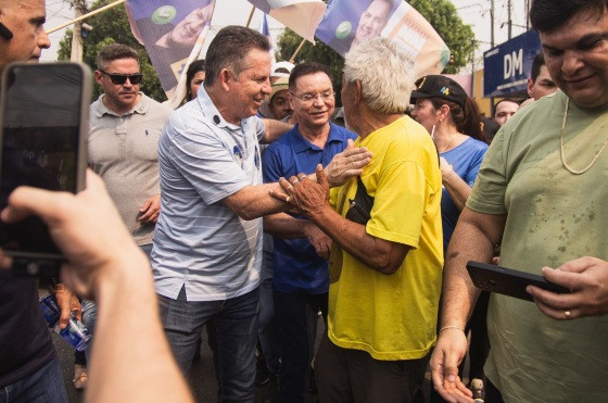 Mauro Mendes esteve em caminhada com Botelho no Pedra 90