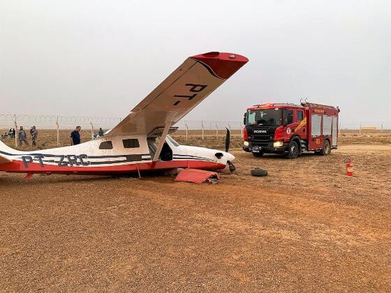 Avião caiu na primeira decolagem após revisão mecânica.