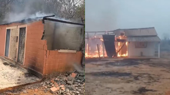 Incêndio atingiu casas em área rural de Chapada dos Guimarães