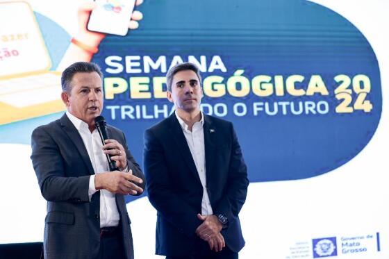 Mauro Mendes e o secretário Alan Porto confiam no modelo cívico-militar para melhorar índices da educação em Mato Grosso.