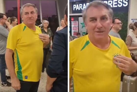 Bolsonaro de Mato Grosso chamou a atenção no saguão do aeroporto.