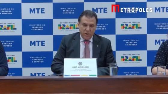  Ministro do Trabalho e Emprego, Luiz Marinho, em coletiva de imprensa nessa quarta (30).