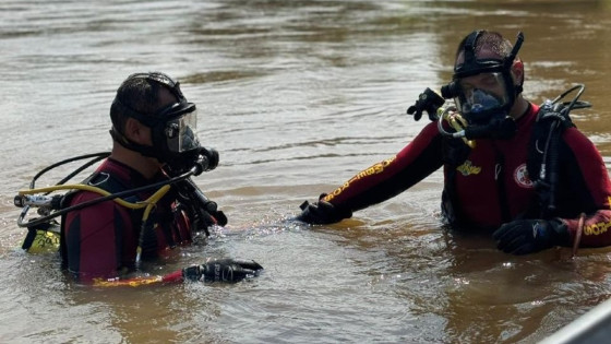 O Corpo de Bombeiros localizou a vítima as margem do rio, a cerca de 5km do ponto inicial das buscas.