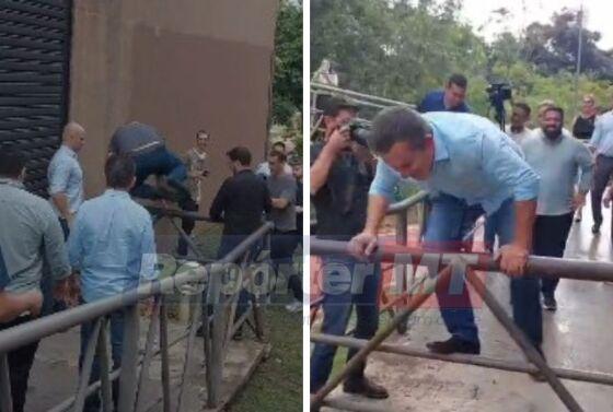 Prefeito e governador chegaram caminhando ao Parque das Águas.