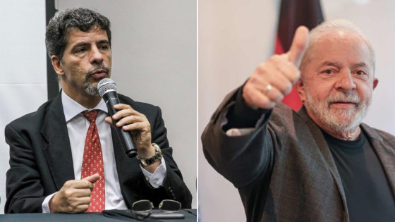 Luiz Antonio Valle (à esq) e Lula (à direita).