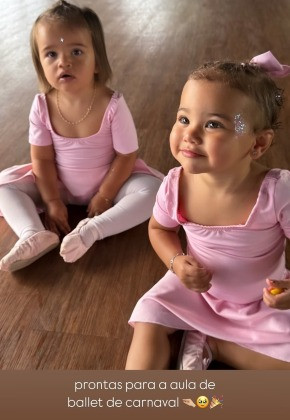 “Prontas para a aula de balé de Carnaval. Elas cresceram”,