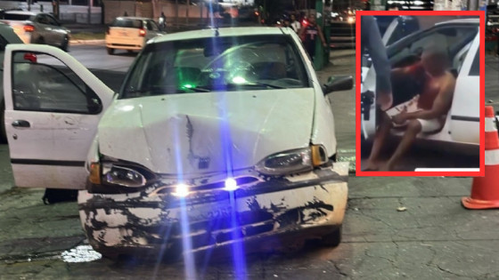 Por conta da colisão, o bandido acabou se ferindo. Ele foi socorrido pelo Samu e encaminhado ao HMC.