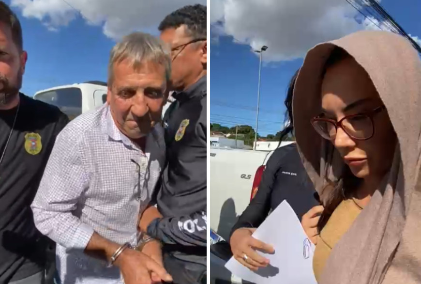Casal apontado como mandante do assassinato de advogado chega à DHPP; veja vídeos