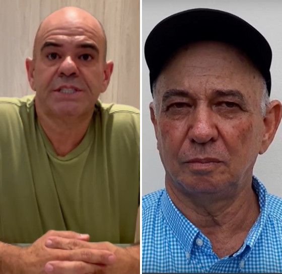 Rogério Riva (à esq.) rebateu o irmão Priminho Riva (à dir.) e saiu em defesa da sobrinha Janaina Riva.