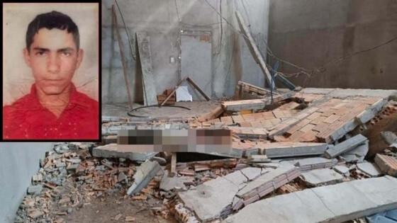 Marcos estava prestando serviços no local quando uma parede em construção desabou sobre ele 