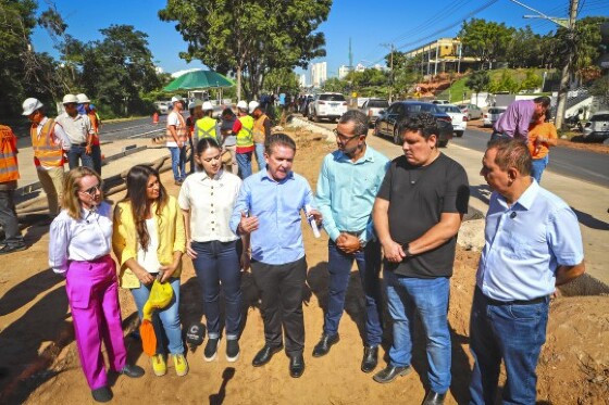 O presidente do TCE-MT vistoriou as obras na Avenida do CPA nesta sexta-feira.