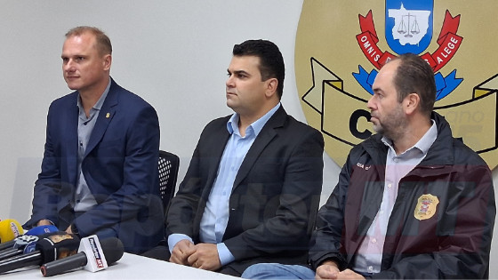 A Polícia Civil fez uma coletiva de imprensa para dar detalhes sobre as fraudes em consignados 
